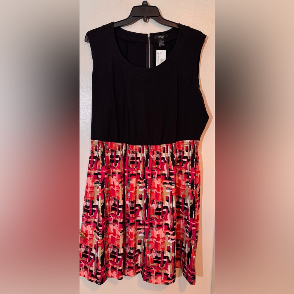Style & Co black in pink dress